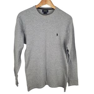 Polo by Ralph Lauren Gray Long Sleeve Waffle Knit Tee. XL. #229